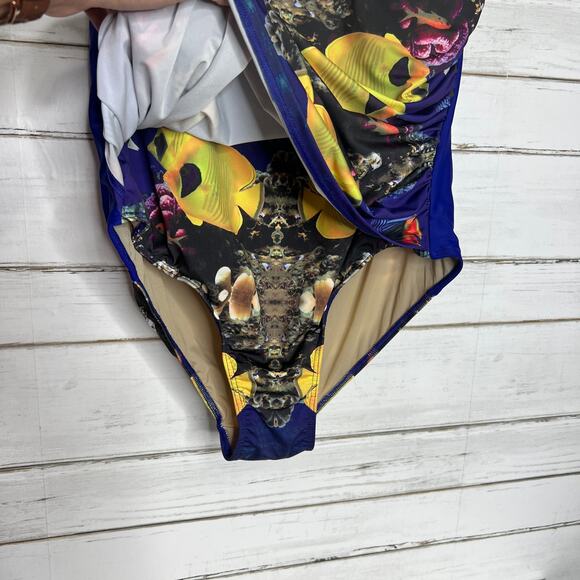 ModCloth Be Pacific One-Piece Strapless Swimsuit Plus Size 4X - Picture 5 of 11